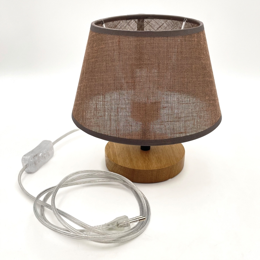 Brilagi - Stolná lampa ANTHONY 1xE27/60W/230V dub/hnedá