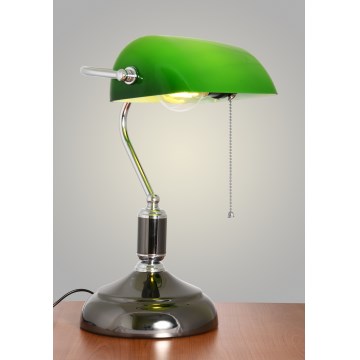 Brilagi - Stolná lampa BANK OFFICE 1xE27/60W/230V čierna/strieborná/zelená