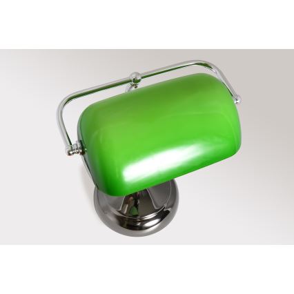 Brilagi - Stolná lampa BANK OFFICE 1xE27/60W/230V čierna/strieborná/zelená