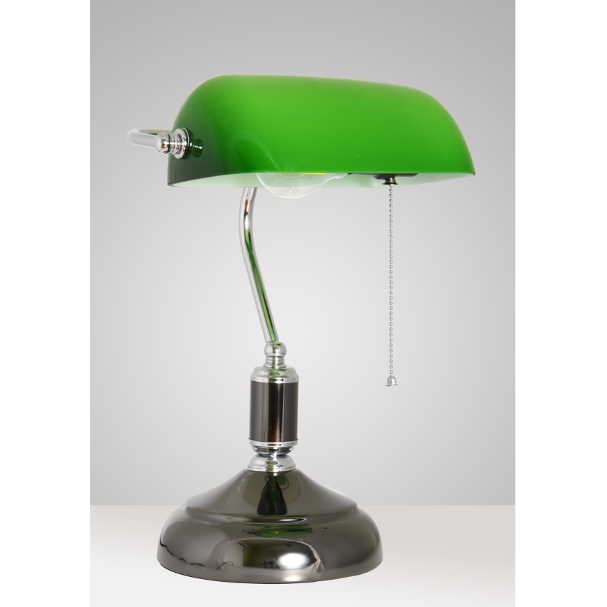Brilagi - Stolná lampa BANK OFFICE 1xE27/60W/230V čierna/strieborná/zelená