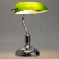 Brilagi - Stolná lampa BANK OFFICE 1xE27/60W/230V lesklý chróm/zelená