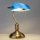 Brilagi - Stolná lampa BANK OFFICE 1xE27/60W/230V mosadz/modrá