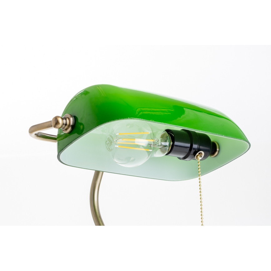 Brilagi - Stolná lampa BANK OFFICE 1xE27/60W/230V mosadz/zelená