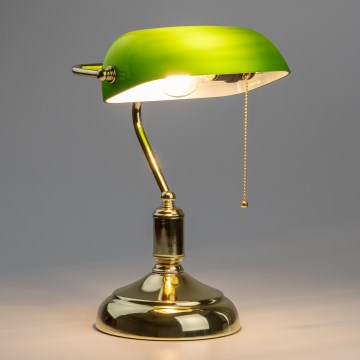 Brilagi - Stolná lampa BANK OFFICE 1xE27/60W/230V zlatá/zelená