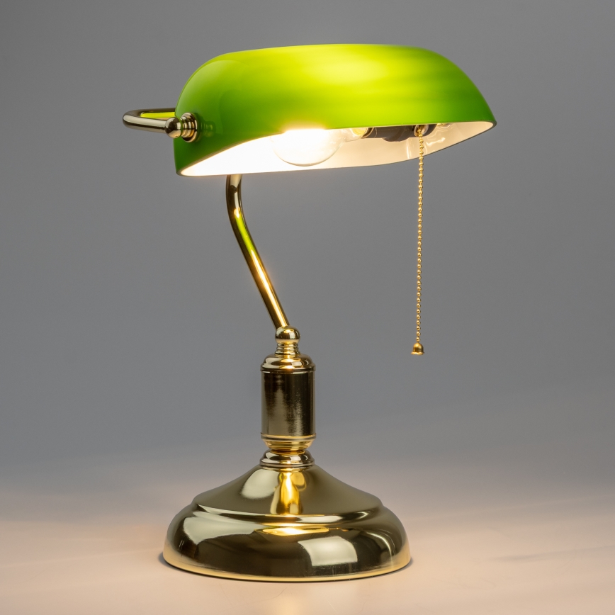 Brilagi - Stolná lampa BANK OFFICE 1xE27/60W/230V zlatá/zelená