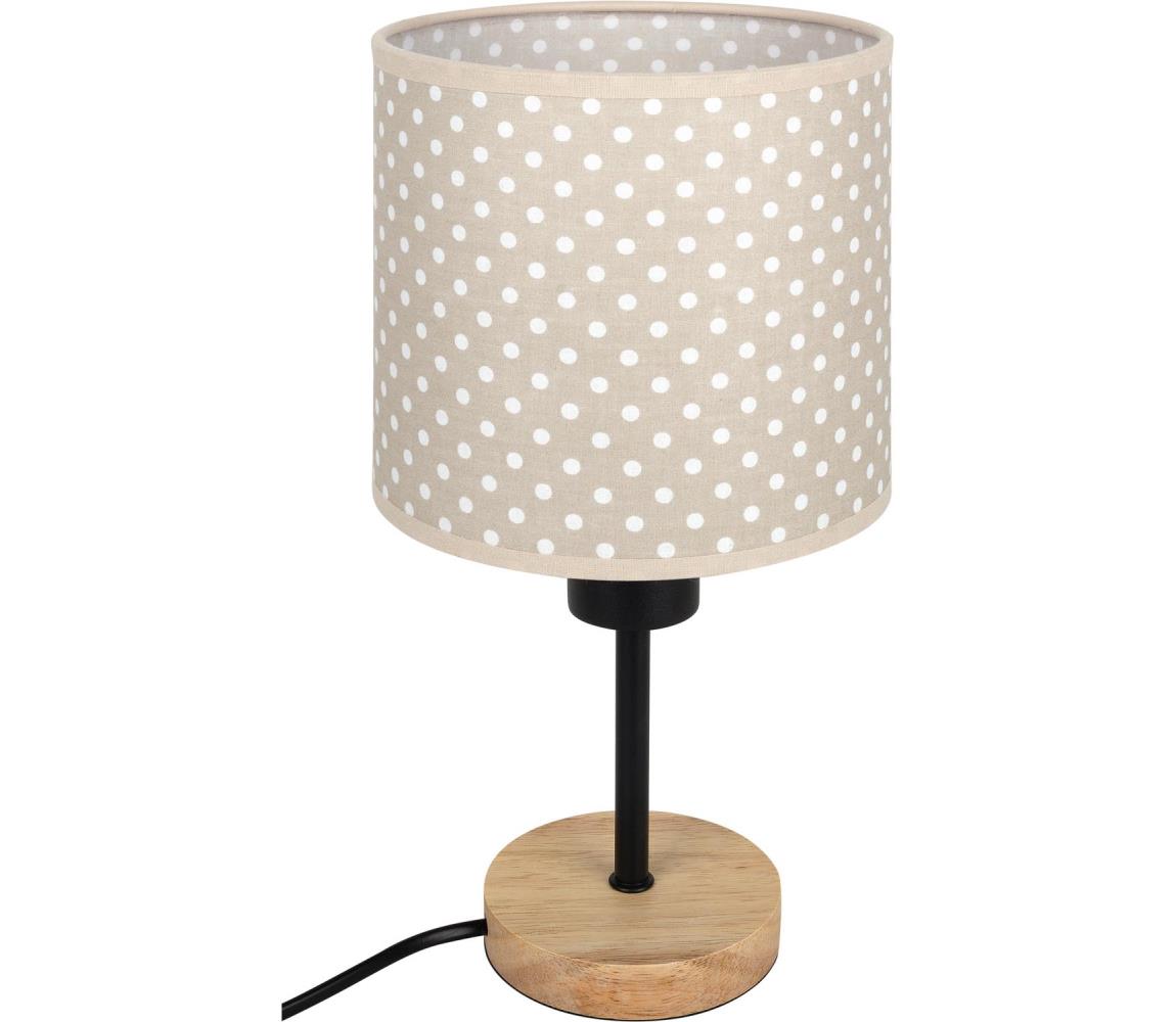 Brilagi - Stolná lampa BOBO WOOD 1xE27/25W/230V dub/čierna/béžová/bodky BG1567+BG5581