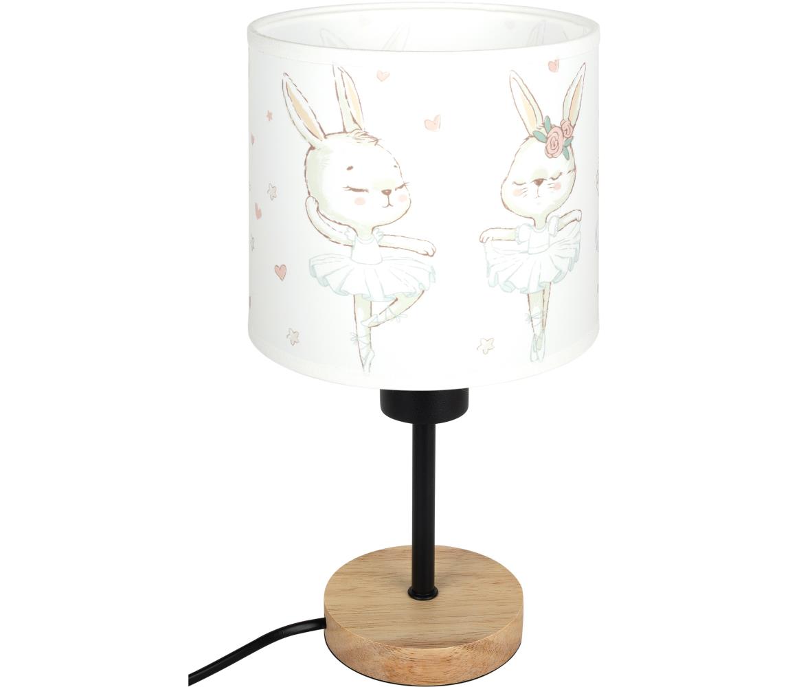 Brilagi - Stolná lampa BOBO WOOD 1xE27/25W/230V dub/čierna/biela/zajačiky BG1567+BG5580