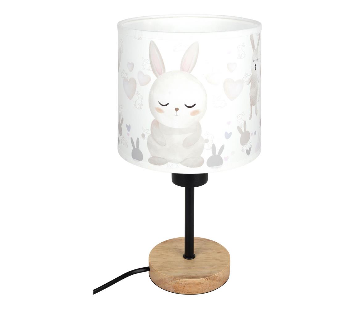 Brilagi - Stolná lampa BOBO WOOD 1xE27/25W/230V dub/čierna/biela/zajačiky BG1567+BG5584