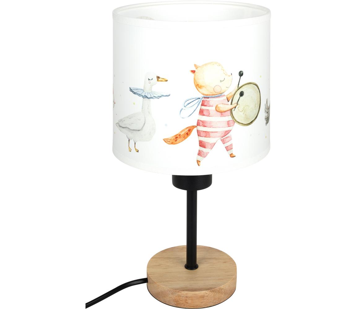 Brilagi - Stolná lampa BOBO WOOD 1xE27/25W/230V dub/čierna/biela/zvieratká BG1567+BG5576