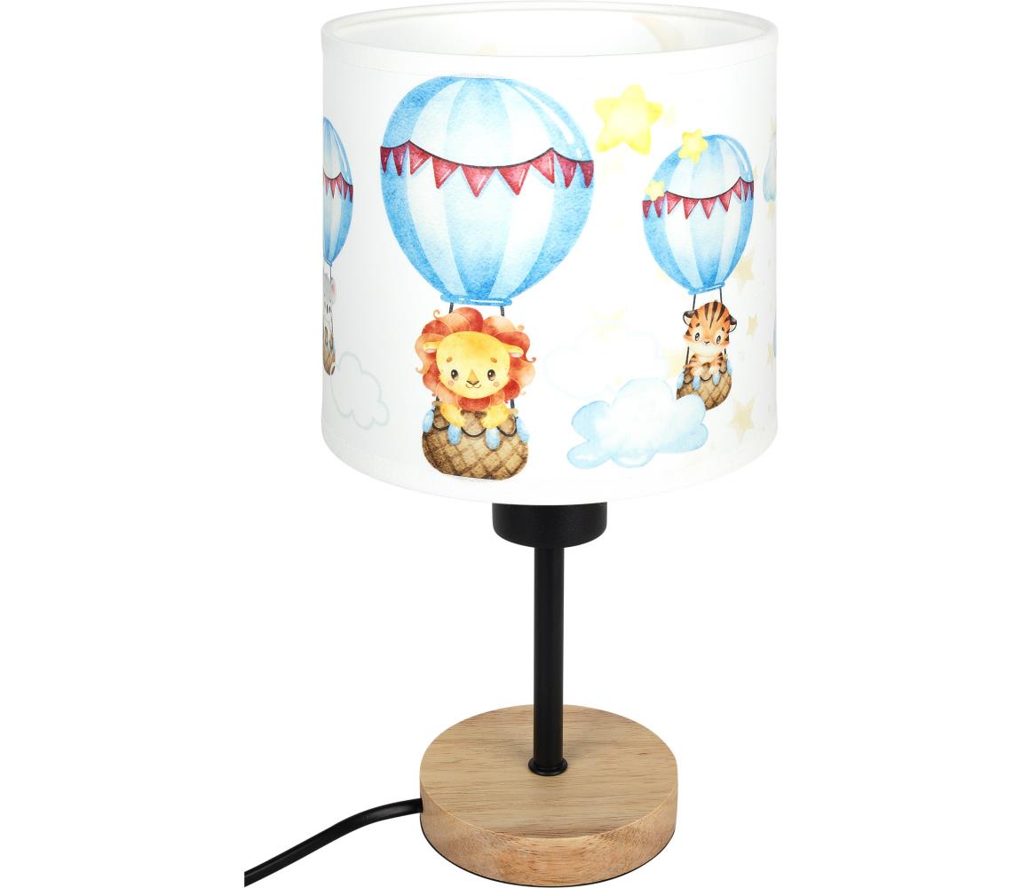 Brilagi - Stolná lampa BOBO WOOD 1xE27/25W/230V dub/čierna/biela/zvieratká BG1567+BG5583