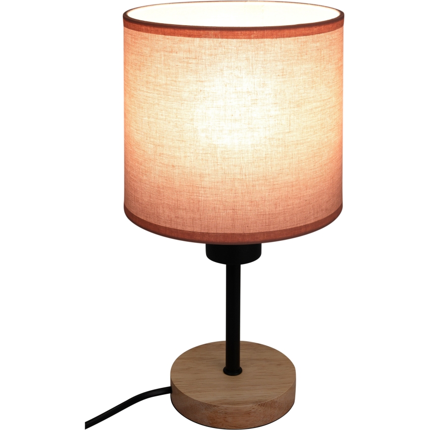 Brilagi - Detská stolná lampa BOBO WOOD 1xE27/25W/230V dub/čierna/ružová