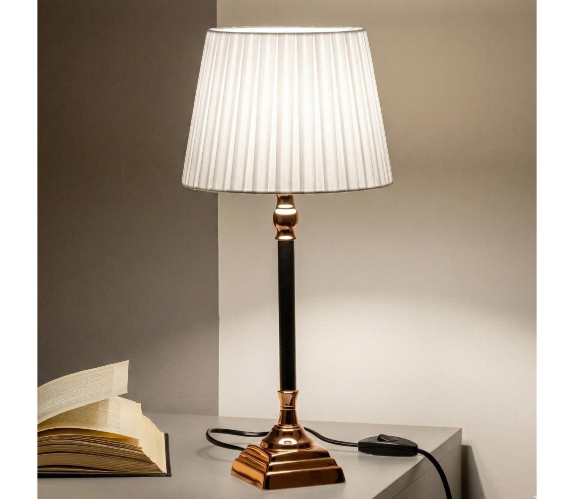 Brilagi - Stolná lampa CERIA 1xE14/40W/230V priemer 25 cm medená/biela 1xEG49626+EG49412