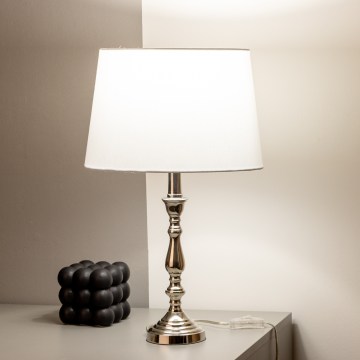 Brilagi - Stolná lampa CERIA 1xE27/60W/230V pr. 30 cm lesklý chróm/biela