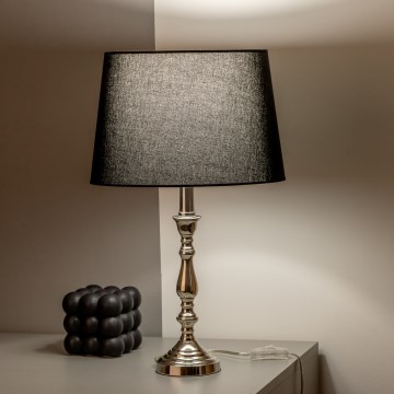 Brilagi - Stolná lampa CERIA 1xE27/60W/230V pr. 30 cm lesklý chróm/čierna