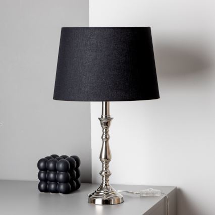 Brilagi - Stolná lampa CERIA 1xE27/60W/230V pr. 30 cm lesklý chróm/čierna