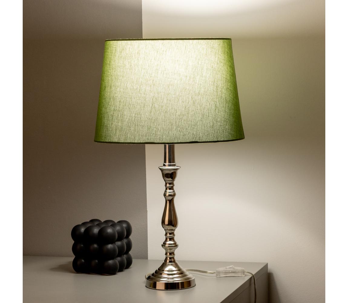 Brilagi - Stolná lampa CERIA 1xE27/60W/230V pr. 30 cm lesklý chróm/zelená 1xEG78312+1xEG781039