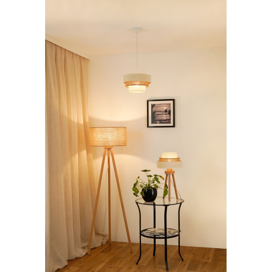 Brilagi - Stolná lampa DENVER LUNETA 1xE27/15W/230V béžová/hnedá/krémová