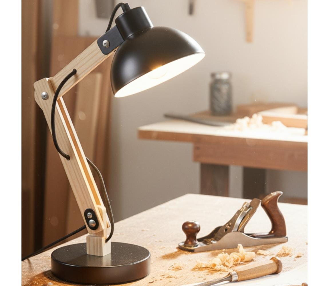 Brilagi - Stolná lampa FOCUS 1xE27/40W/230V čierna 21504-BRI