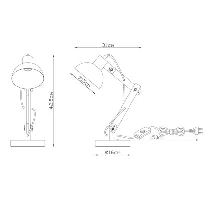 Brilagi - Stolná lampa FOCUS 1xE27/40W/230V čierna