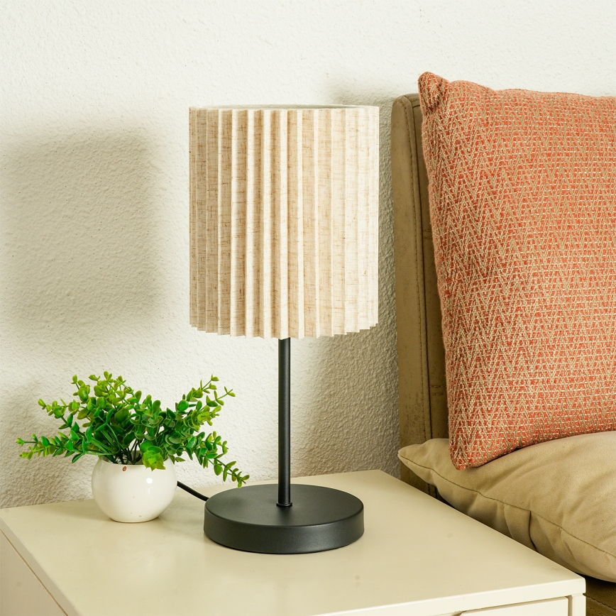 Brilagi - Stolná lampa NORDIC WAVE 1xE27/15W/230V ľan/čierna