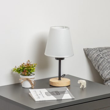 Brilagi - Stolná lampa NUBILA WOOD 1xE27/25W/230V dub/biela