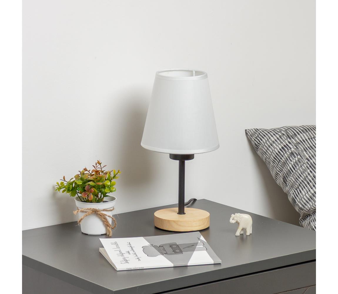 Brilagi - Stolná lampa NUBILA WOOD 1xE27/25W/230V dub/biela BG1567+BG1573