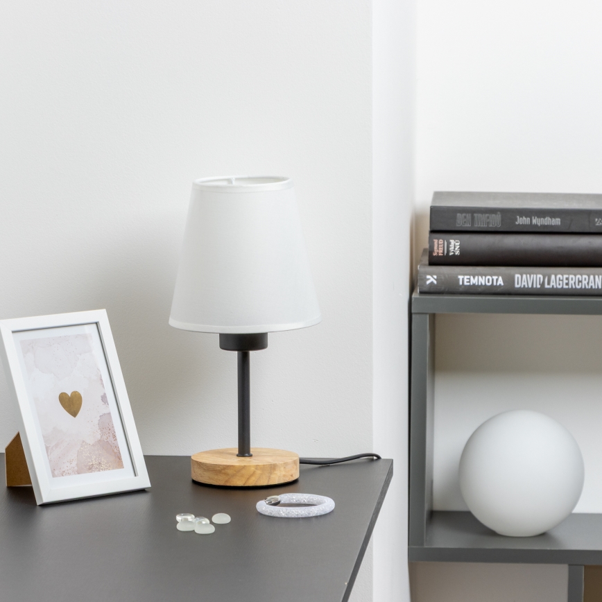 Brilagi - Stolná lampa NUBILA WOOD 1xE27/25W/230V dub/biela