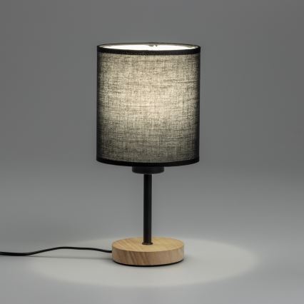 Brilagi - Stolná lampa NUBILA WOOD 1xE27/25W/230V dub/čierna