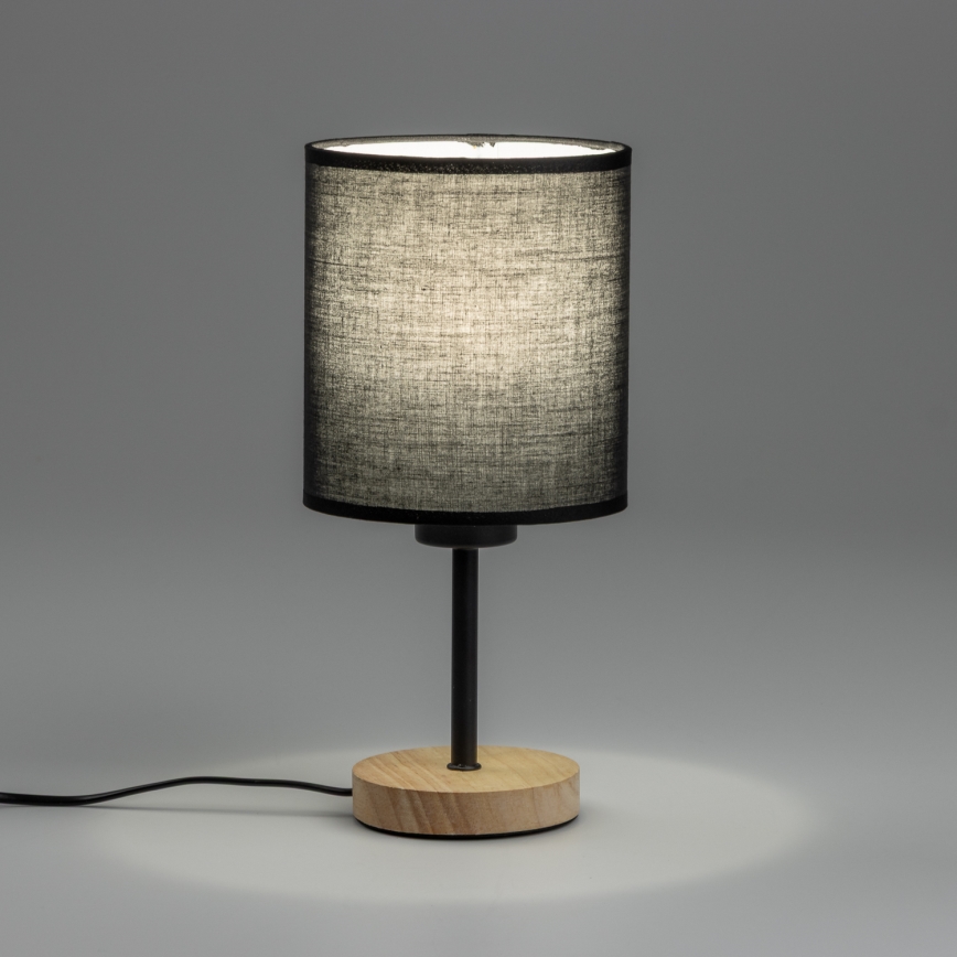 Brilagi - Stolná lampa NUBILA WOOD 1xE27/25W/230V dub/čierna