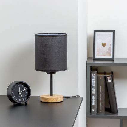 Brilagi - Stolná lampa NUBILA WOOD 1xE27/25W/230V dub/čierna