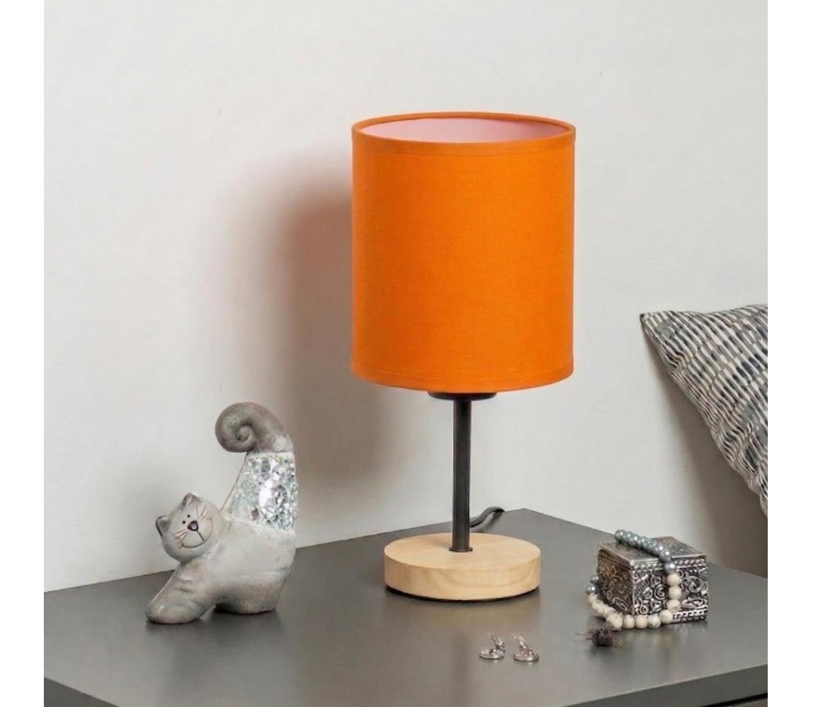 Brilagi - Stolná lampa NUBILA WOOD 1xE27/25W/230V dub/čierna/oranžová BG1567+BG2453