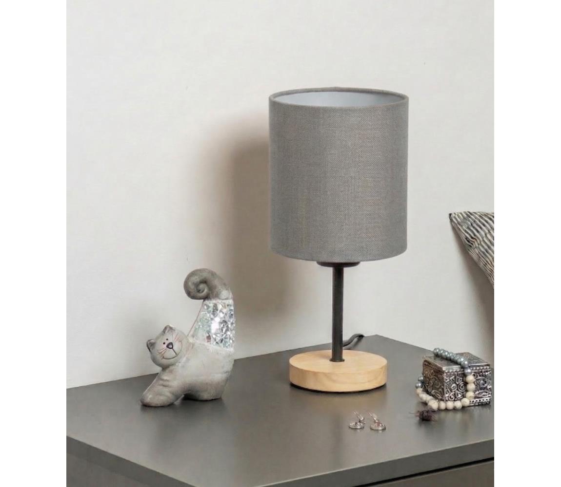 Brilagi - Stolná lampa NUBILA WOOD 1xE27/25W/230V dub/čierna/svetlosivá BG1567+BG2454