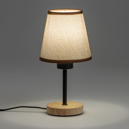 Brilagi - Stolná lampa NUBILA WOOD 1xE27/25W/230V dub/hnedá