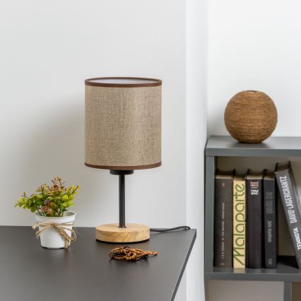 Brilagi - Stolná lampa NUBILA WOOD 1xE27/25W/230V dub/hnedá