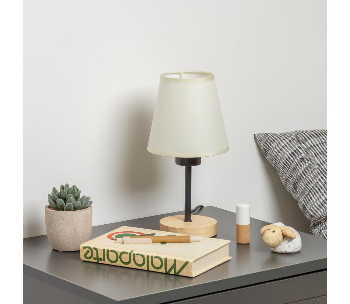 Brilagi - Stolná lampa NUBILA WOOD 1xE27/25W/230V dub/krémová BG1567+BG1572