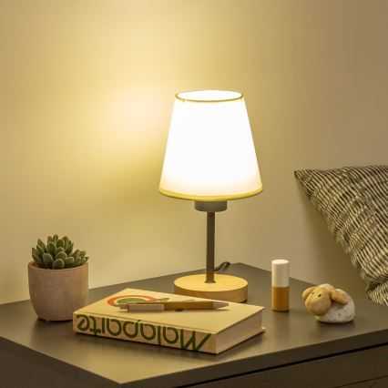 Brilagi - Stolná lampa NUBILA WOOD 1xE27/25W/230V dub/krémová