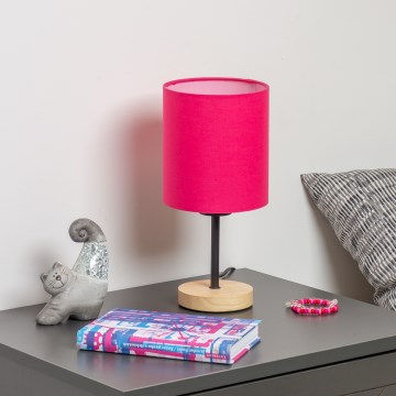 Brilagi - Stolná lampa NUBILA WOOD 1xE27/25W/230V dub/ružová