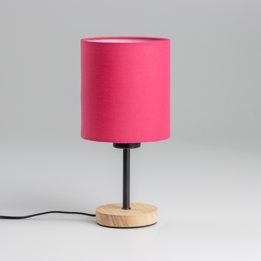 Brilagi - Stolná lampa NUBILA WOOD 1xE27/25W/230V dub/ružová