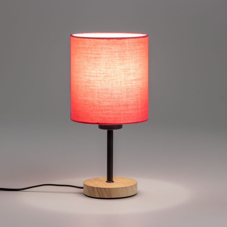 Brilagi - Stolná lampa NUBILA WOOD 1xE27/25W/230V dub/ružová