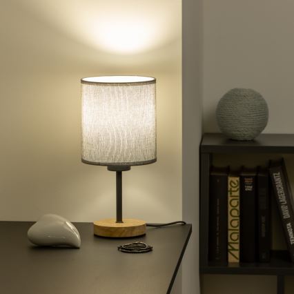 Brilagi - Stolná lampa NUBILA WOOD 1xE27/25W/230V dub/šedá