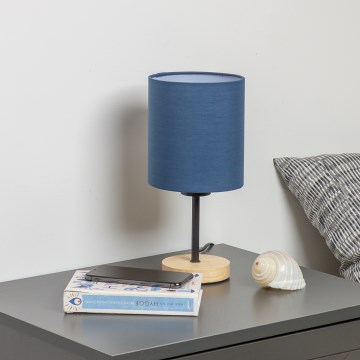 Brilagi - Stolná lampa NUBILA WOOD 1xE27/25W/230V dub/tmavomodrá