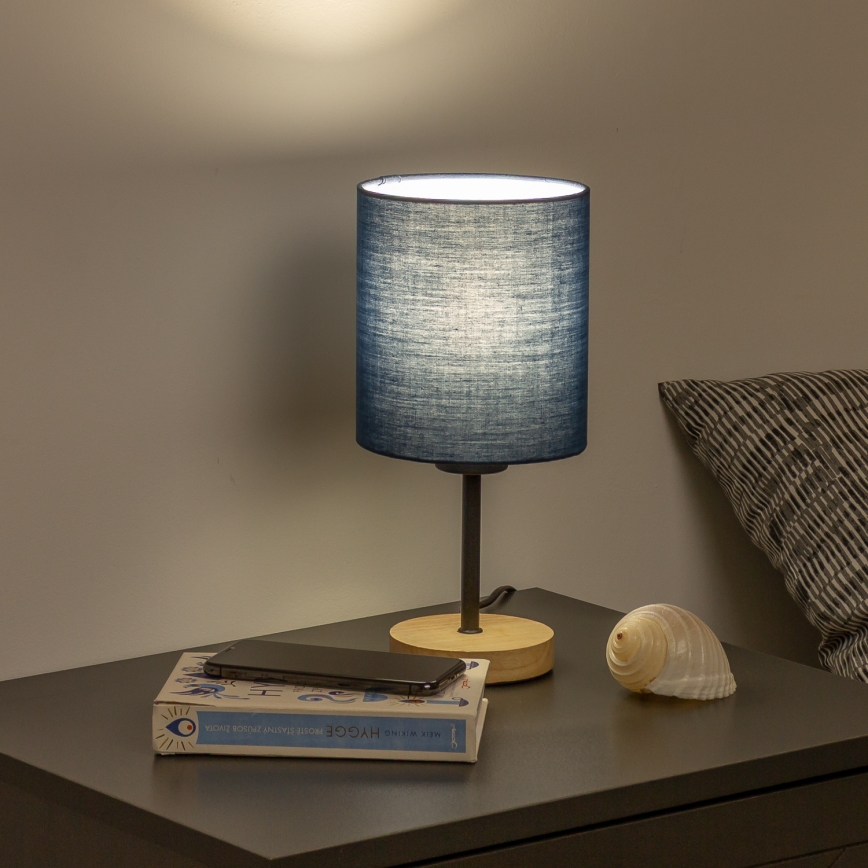 Brilagi - Stolná lampa NUBILA WOOD 1xE27/25W/230V dub/tmavomodrá