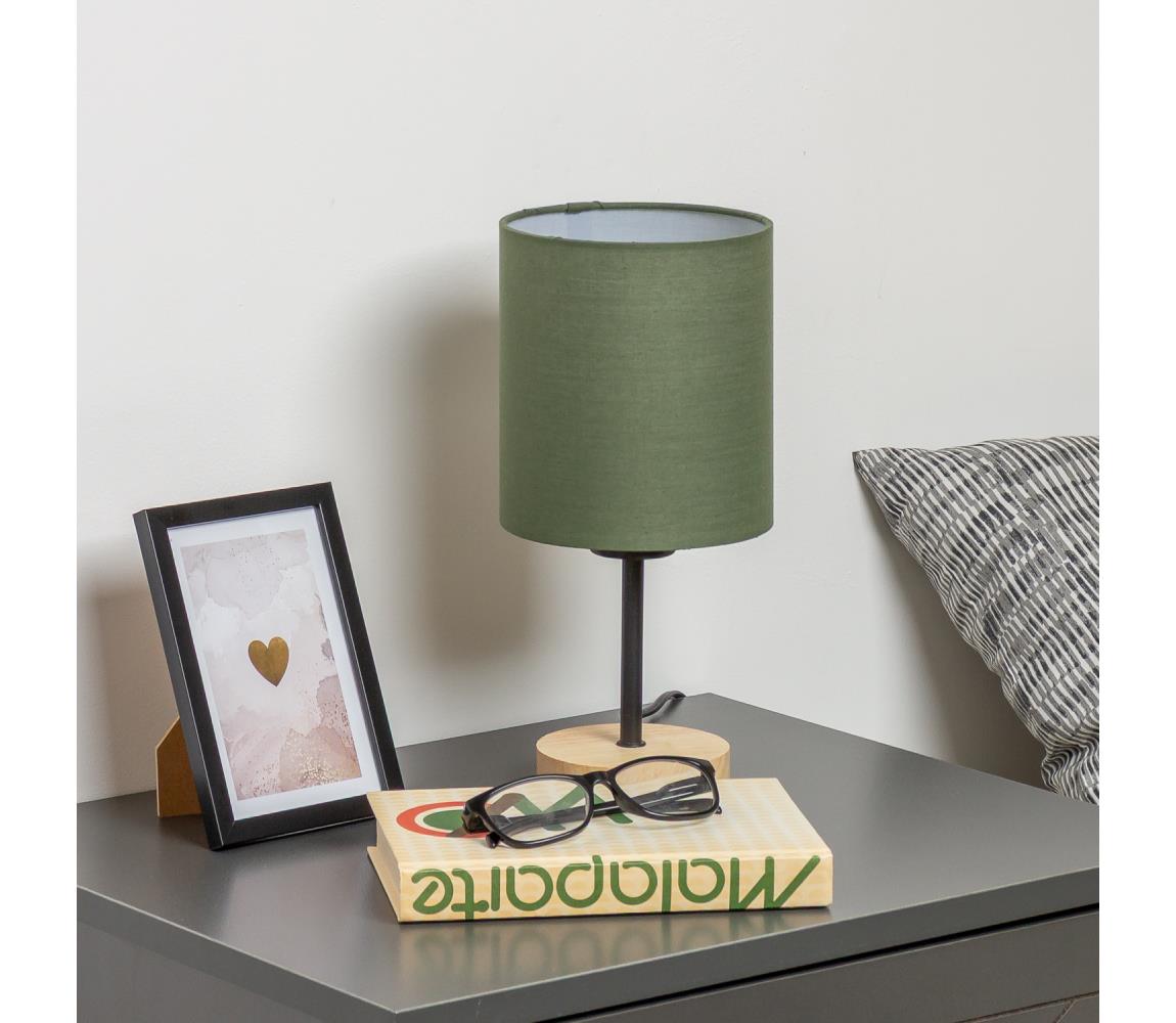 Brilagi - Stolná lampa NUBILA WOOD 1xE27/25W/230V dub/zelená BG1567+BG1576