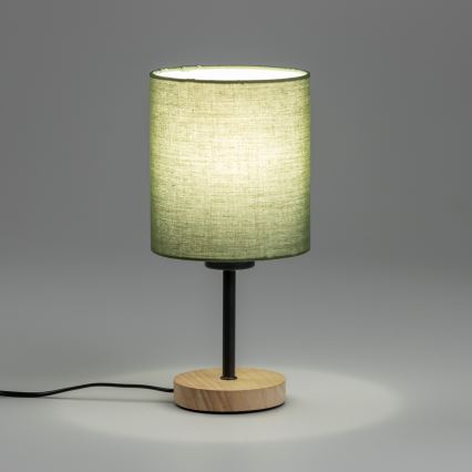 Brilagi - Stolná lampa NUBILA WOOD 1xE27/25W/230V dub/zelená