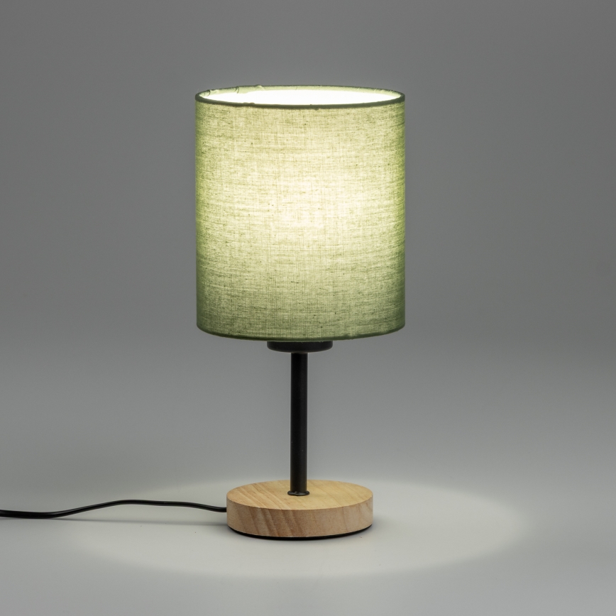 Brilagi - Stolná lampa NUBILA WOOD 1xE27/25W/230V dub/zelená