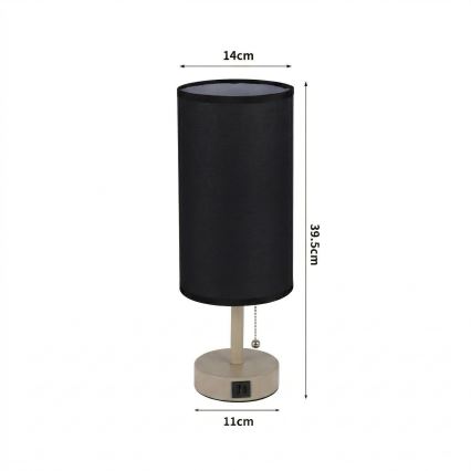 Brilagi - Stolná lampa s USB portom TABLON 1xE27/25W/230V béžová/čierna