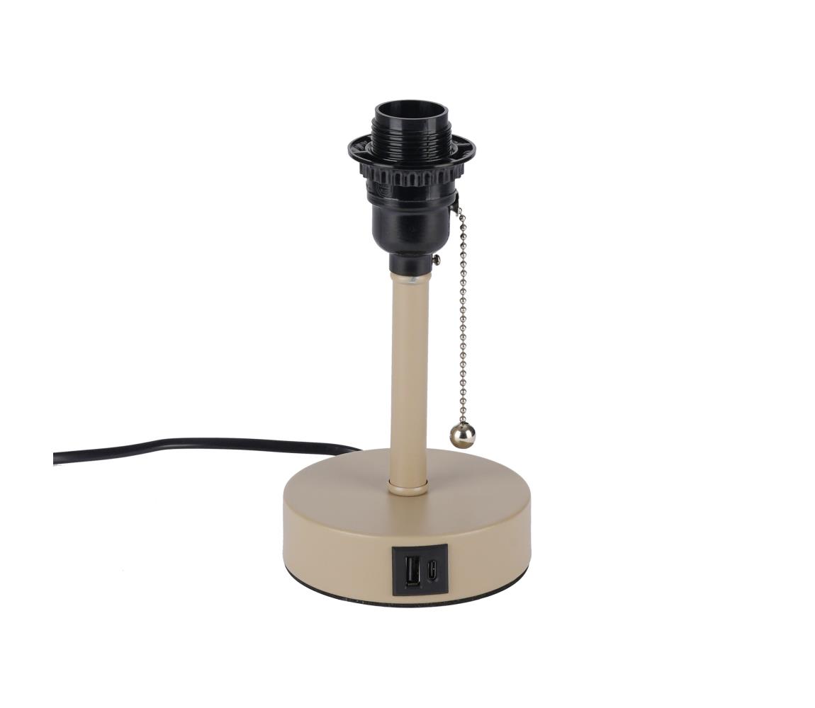 Brilagi - Stolná lampa s USB portom TABLON 1xE27/25W/230V béžová BRI591