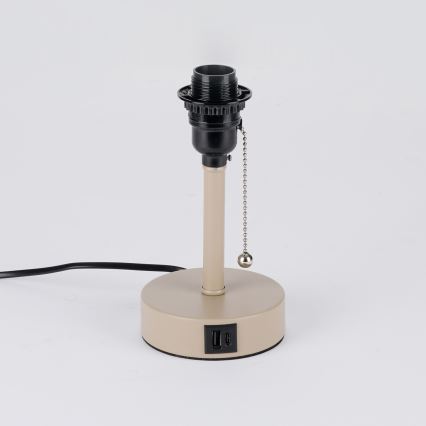 Brilagi - Stolná lampa s USB portom TABLON 1xE27/25W/230V béžová