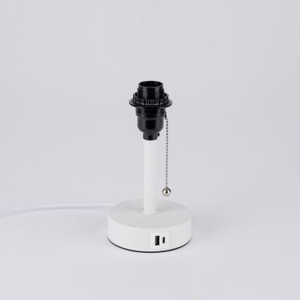 Brilagi - Stolná lampa s USB portom TABLON 1xE27/25W/230V biela/krémová