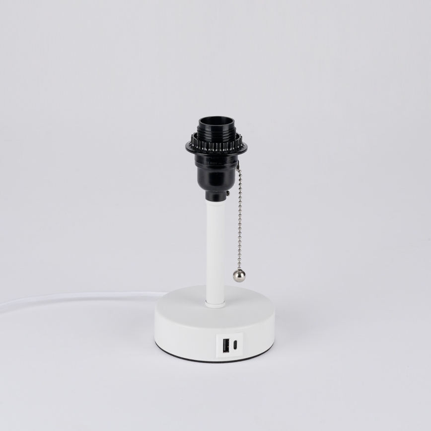 Brilagi - Stolná lampa s USB portom TABLON 1xE27/25W/230V biela/krémová